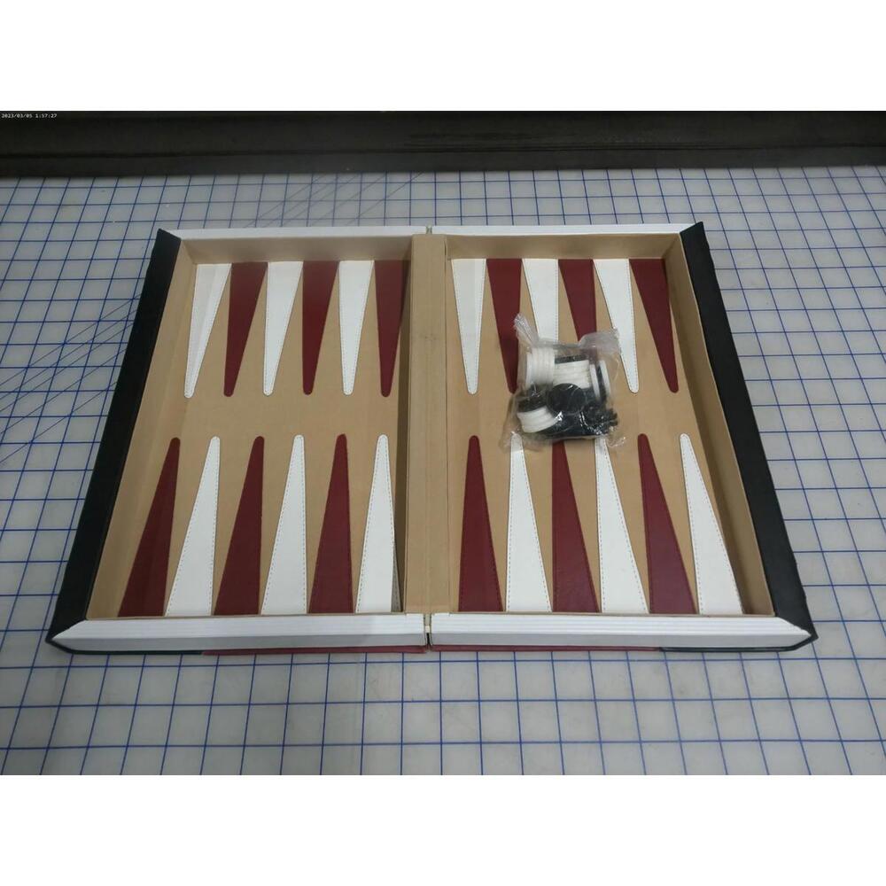 ortable Backgammon Game Set Folding Book Style Case – Incomplete